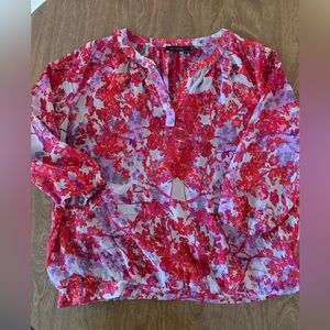 The Limited Pink and Red Floral Blouse Size XL